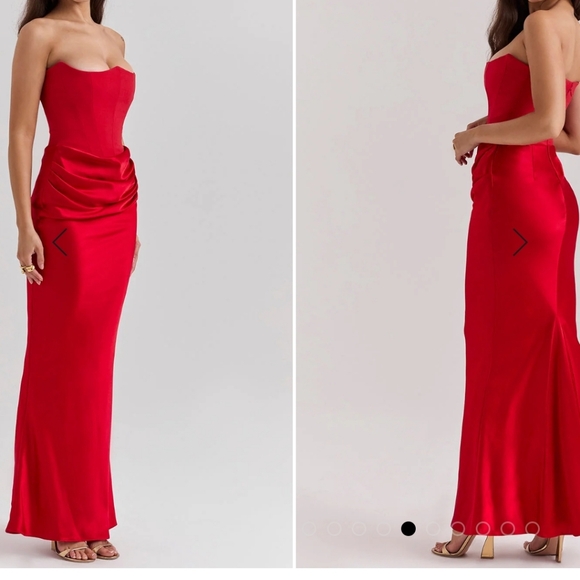 Sexy chic maxi strapless dress in 4 colors ivory,black,smoke and ruby - Picture 11 of 16